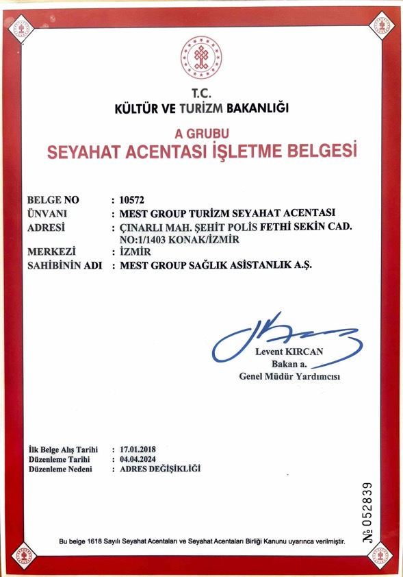 TÜRSAB Seyahat Acentesi Belgesi